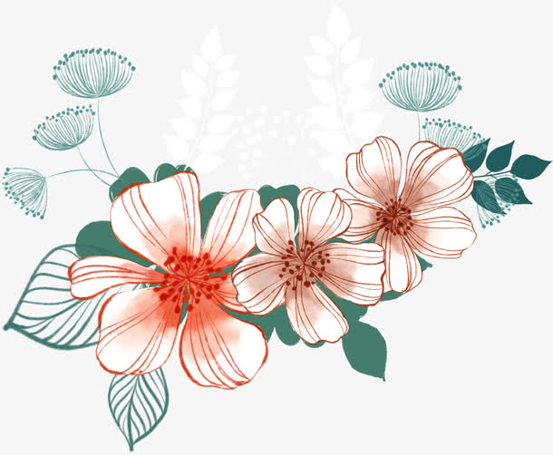 手绘花卉鲜花卡片免抠素材免费下载_觅元素51yuansu.com