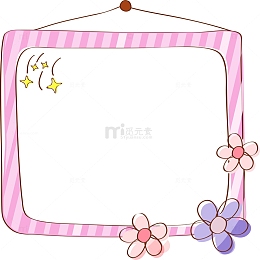 卡通红色边框