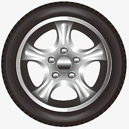 正视的汽车车轮毂