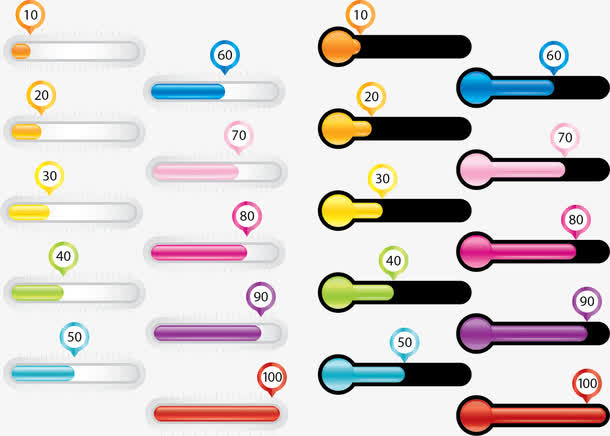 矢量彩色进度条