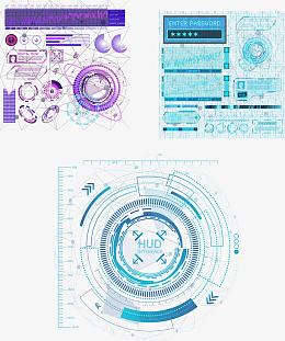 紫色科学数据背景矢量素材