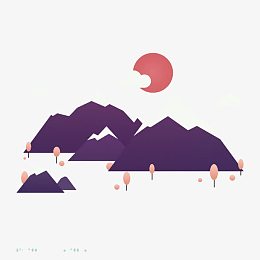 扁平化日出H5界面 免抠素材