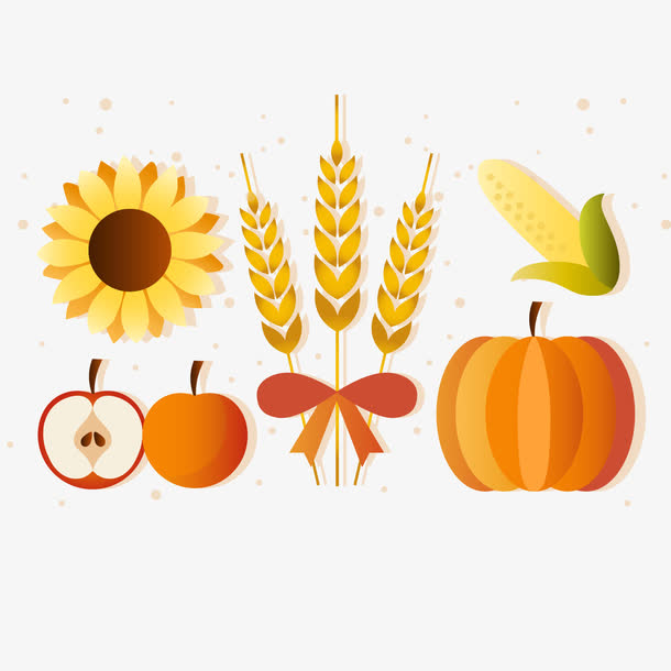 矢量图秋季收获果实素材免费下载_觅元素