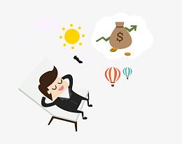 金融banner素材老板晒太阳