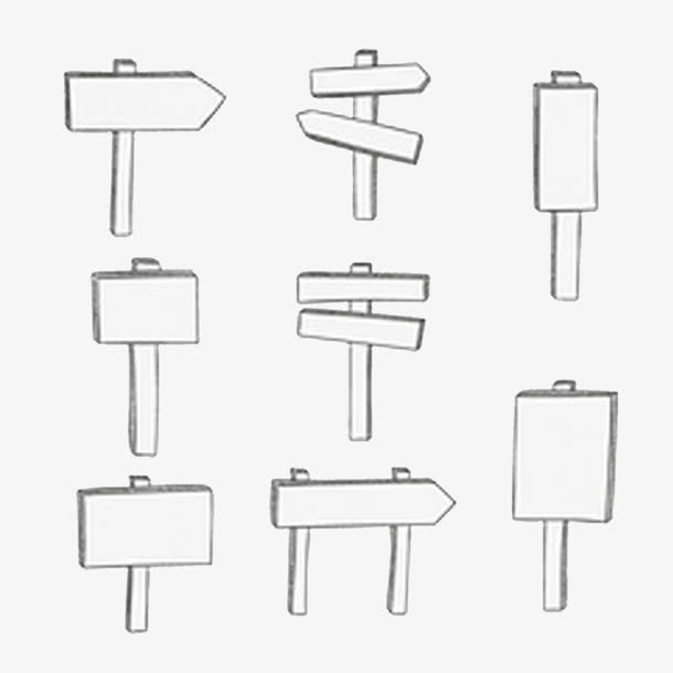 手绘木牌导行标志