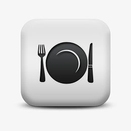 磨砂白广场图标食品饮料刀叉SC