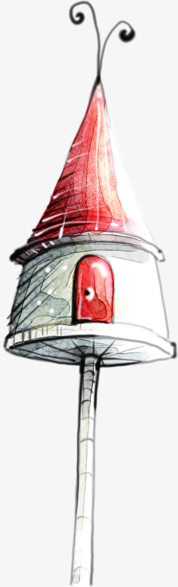 手绘红色卡通漫画装饰