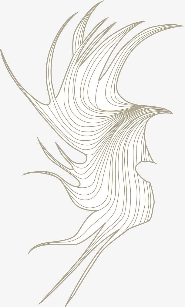 手绘黑色线条花纹装饰抽象