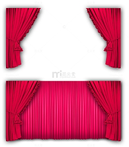 红色帷幕素材