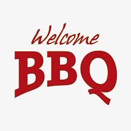 红色烧烤bbq艺术字体