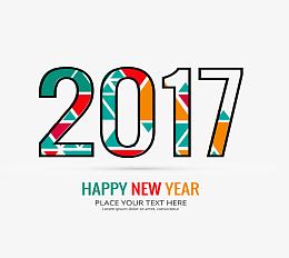 几何块彩色2017年终汇报