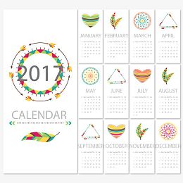 矢量时尚2017年日历