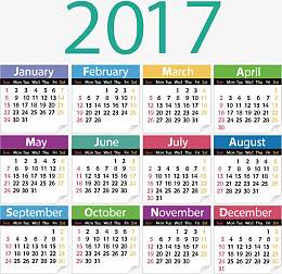 2017月历矢量素材