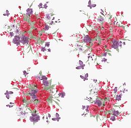 红色大气典雅牡丹花朵
