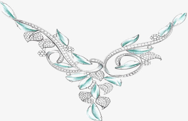 手绘卡通精致项链钻石