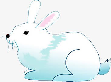 手绘白色可爱兔子中秋