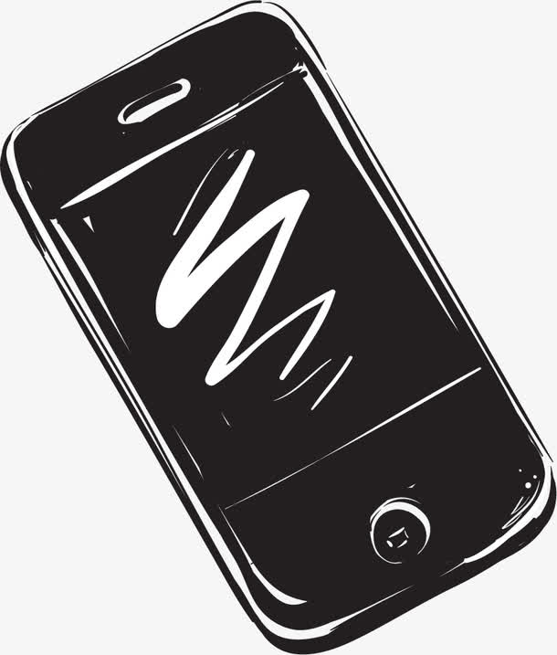 手绘黑色时尚手机