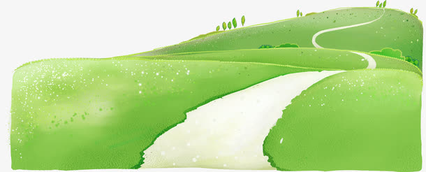 手绘春季野外小路