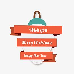 圣诞节丝带标签矢量素材