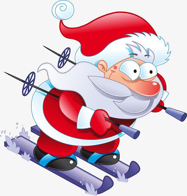 矢量滑雪圣诞老人