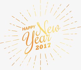 射线线条金色2017元旦素材