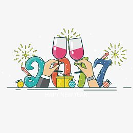 矢量新年干杯