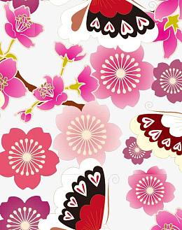 樱花蝴蝶底纹