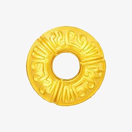 周大福小门神黄金吊坠