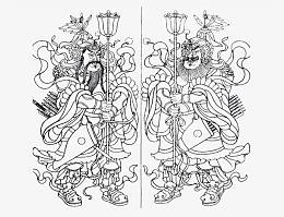 门神矢量素材