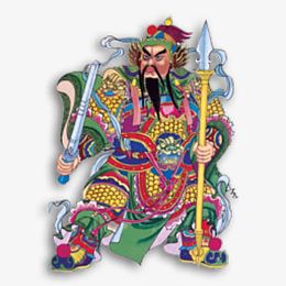 手绘年画门神