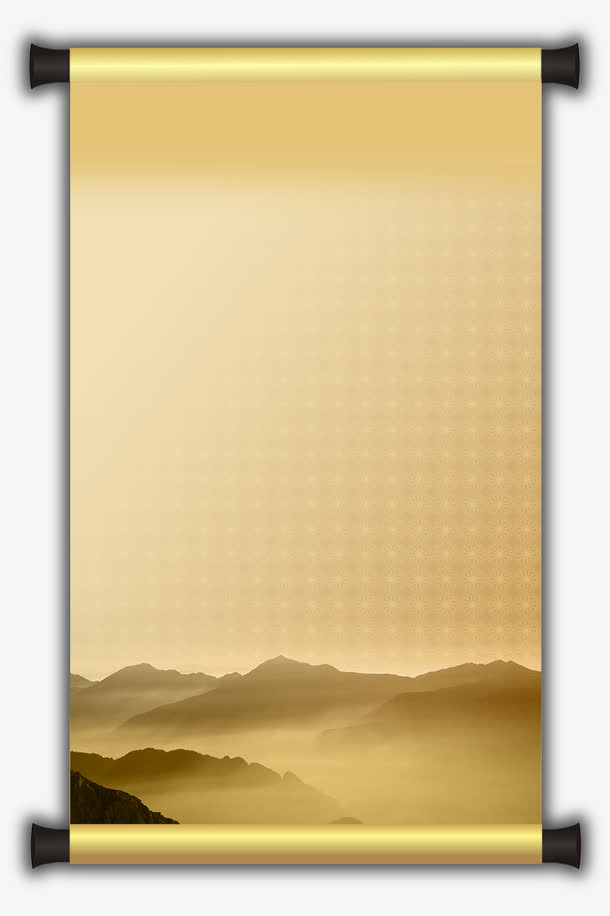 黄色卷轴素材免费下载_觅元素