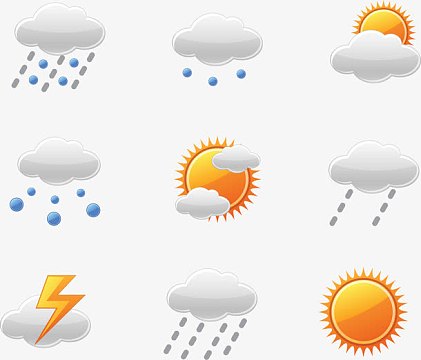 天气情况标志图标矢量图