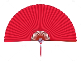 中国风红色扇子