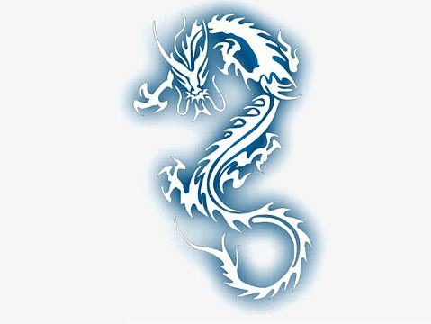 龙图腾psdpng纹身图案psdpng彩色动物纹身刺青图案png精美龙头纹身