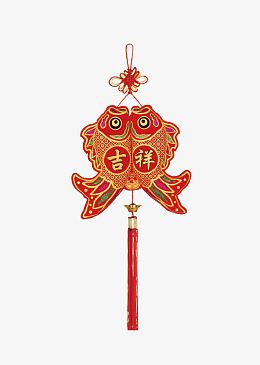 吉祥双鱼中国结挂饰