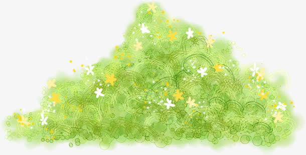 手绘绿色五角星草地