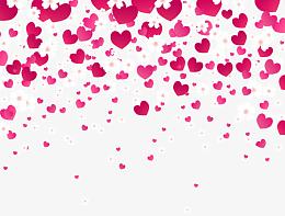 缤纷爱心与樱花背景矢量素材