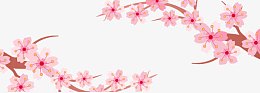 粉色樱花banner矢量素材