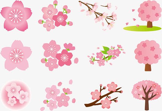 背景aijpg卡通樱花png粉色日系圣诞元素png淘宝粉色百搭清新冬季促销