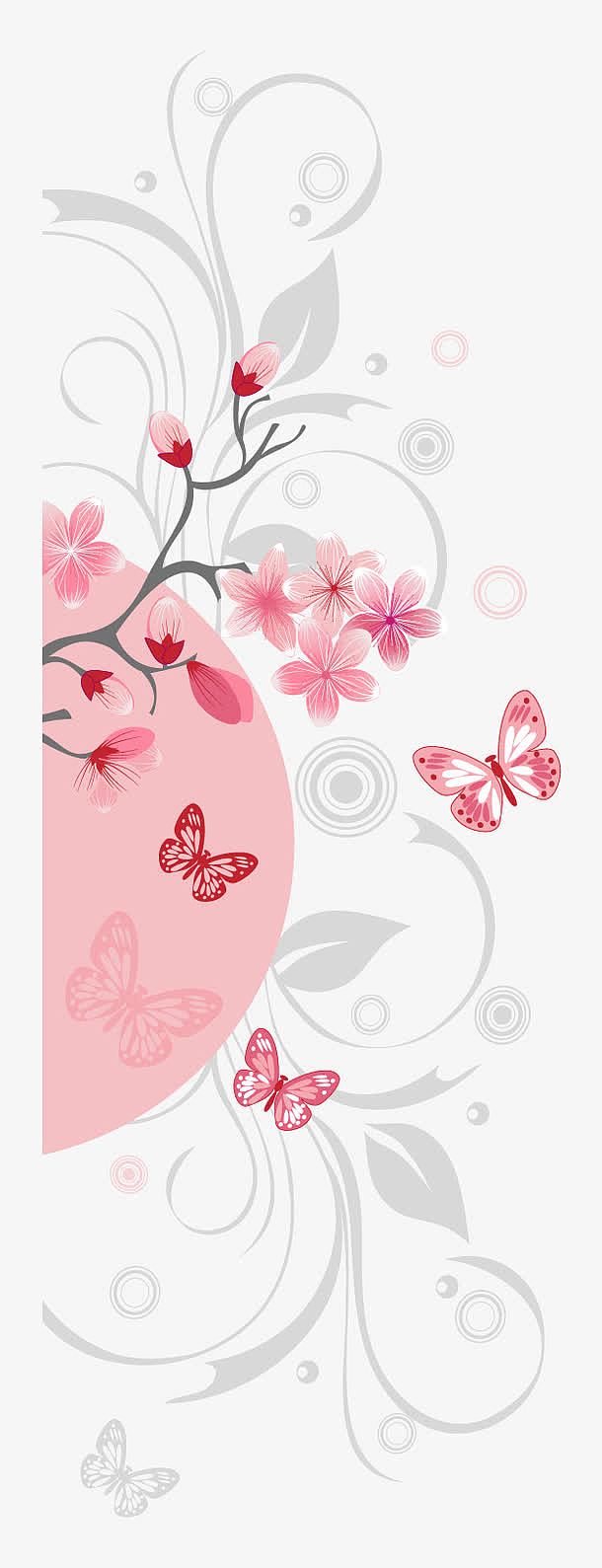 粉色日本樱花矢量