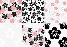 樱花花卉矢量花纹包