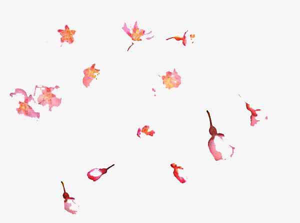 手绘樱花漂浮图片素材