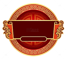 中国风圆形边框标题框