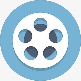 电影电影胶片电影卷轴圆形图标