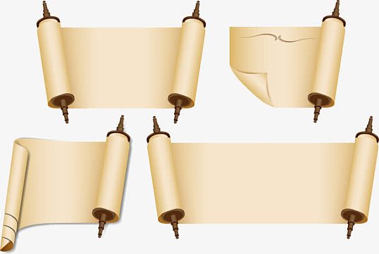 卡通羊皮卷素材_卡通羊皮卷图片元素-觅元素