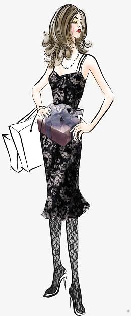 女郎pngpng摩登城市pngaipng时尚卡通美女pngpng手绘合成时尚摩登模特