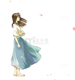 微风吹拂人物美女漫画