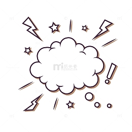 云星星闪电文字气泡