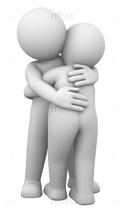 人物卡通卡通3D图片  拥抱合作