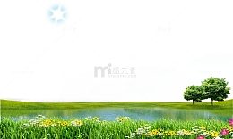 春天湖景
